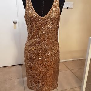 INC Gold Sequin Dress